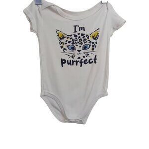 👶2/$10👶Unisex Infants MONKEY Bars "I'm Purrfect" Cat Baby‎ Onesie Unitard 12m